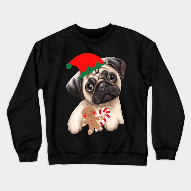 Christmas Pug Crewneck Sweatshirt by FlippinTurtles